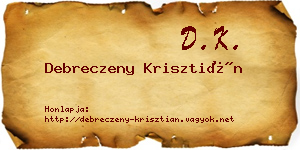 Debreczeny Krisztián névjegykártya